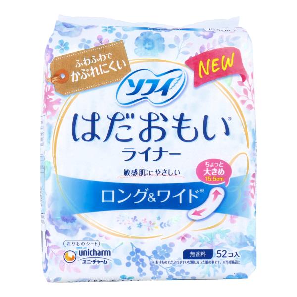 ユニ・チャーム ソフィ おりもの専用シート はだおもいライナー ロング＆ワイド 15.5cm 無香料 52個入り X3パック 爆買