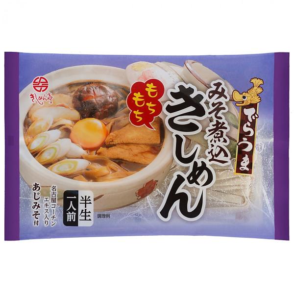 [Release date: September 1, 2019]■ 商品説明もちもちとした食感が自慢の半生めんを名古屋コーチン鶏ガラエキス入りの味みそで煮込む「みそ煮込きしめん」です。■ 商品仕様製品名：でらうま みそ煮込きしめん 10袋...