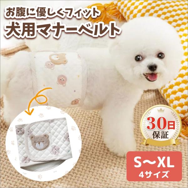 熊柄デザインが可愛い♪犬用のマナーベルトです。幅広のマジックテープ固定式で、適切なサイズに調整可能♪トイレ失敗の対策やマーキング防止、老犬・病犬の介護ケアに最適です。利用の際はバンドの中にマナーパッド、犬用ナプキン、生理用ナプキンなどを入れ...