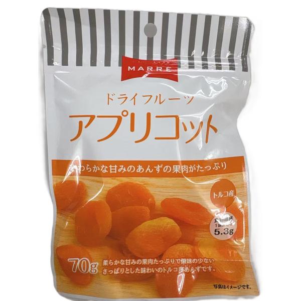 マルレ ドライアプリコット 70g×6袋（賞味期限：2026年9月15日）