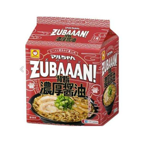 訳あり　東洋水産 マルちゃん ZUBAAAN! 背脂濃厚醤油（3食）×4袋（賞味期限：2026年6月9日）