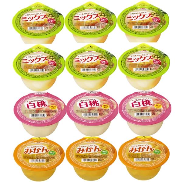 マルハニチロ マルハニチロ 果物ゼリー 食べ比べ 3種 セット 詰め合わせ くだものたのしい ミックス 180gx6個 白桃 180gx3個 みかん180gx3個 名倉商事
