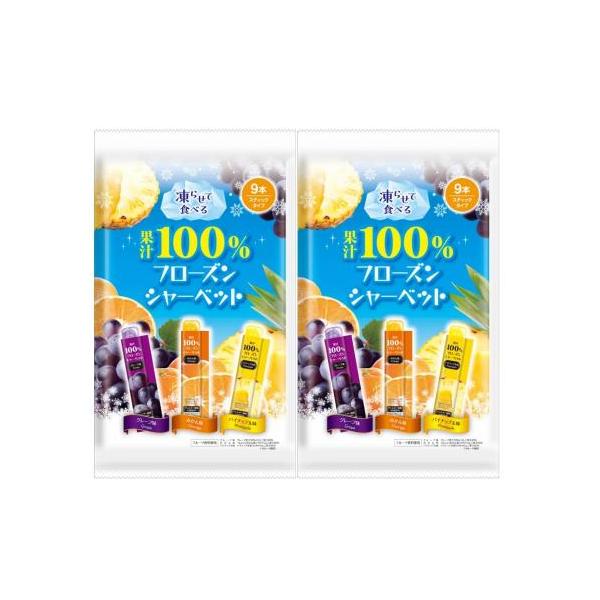 リボン 果汁100%フローズンシャーベット 3種の味9本入×2袋