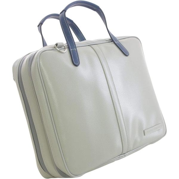 リュック式 オーボエブリーフケースガード「Cantabile 2/wf」マットライトグレー / 紺Colorマットライトグレー / 本革紺ハンドル・本革グレーエンブレムNAHOK自慢の最高級厚手スーパーティルトのつやなしで凹凸のある型押しが...