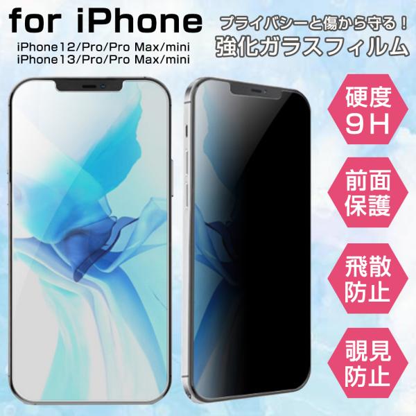 iPhone 保護フィルム 強化ガラス ガラスフィルム 覗き見 防止 iPhone13 iPhone12 Pro mini アイフォン プライバシー保護