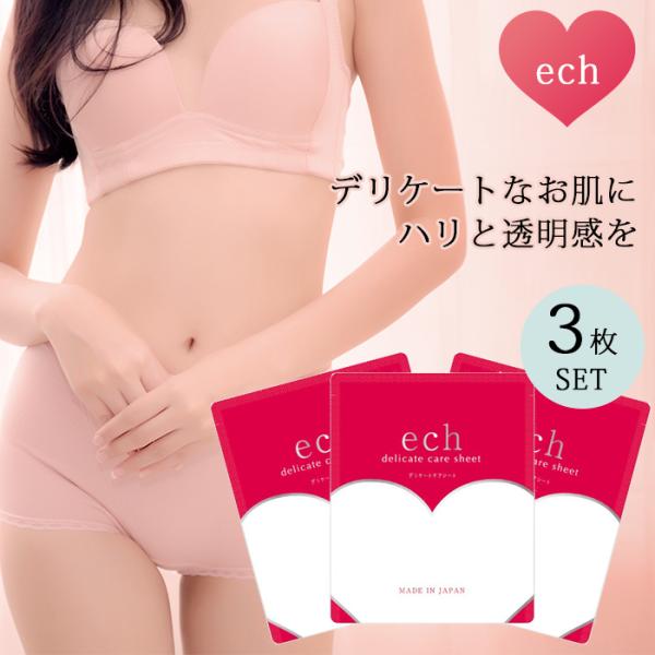 3枚セット ech デリケートケアシート エチュ VIO パック デリケートゾーン  乾燥  保湿 フェムケア  メール便無料(DM2) 海外×