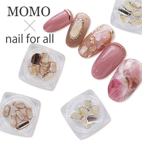 nail for all 公式 MOMOネイルパーツ 天然石風フレーム 6個入り
