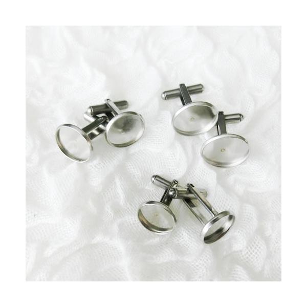 グルーデコ土台 デコ土台 カフス・カフスリンクス03 丸 ララウンド