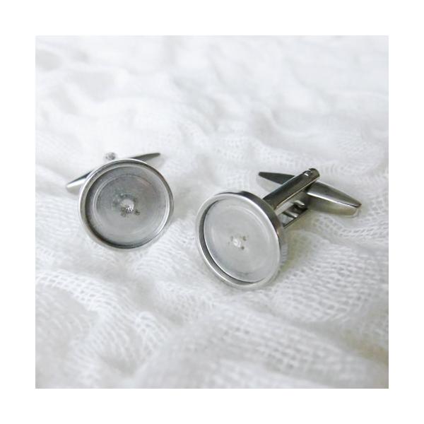 グルーデコ土台 デコ土台 カフス・カフスリンクス03 丸 ララウンド