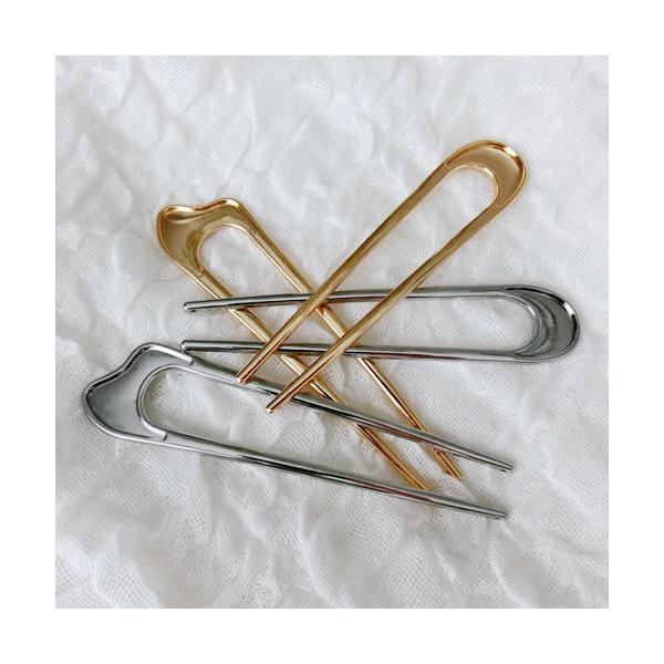 グルーデコ土台 デコ土台 U字型 へアフォーク かんざし 13 シルバー