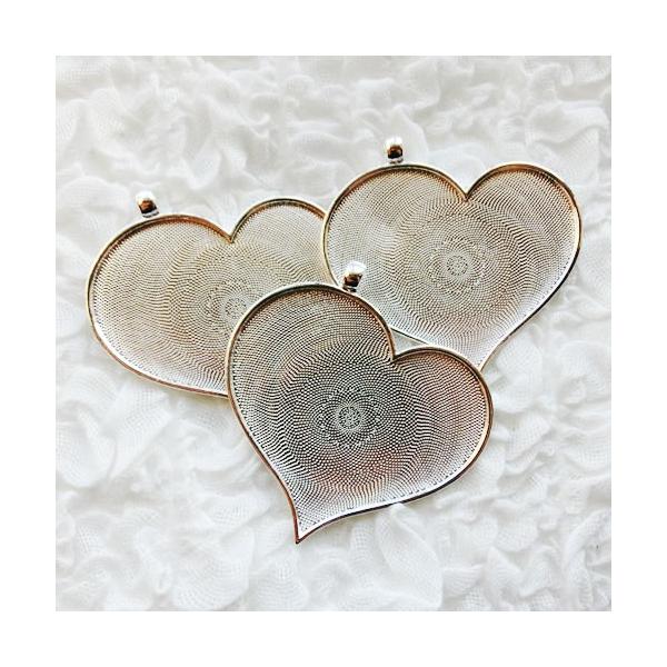 グルーデコ土台　大量画像全て グルーデコ土台 デコ土台 シルバーペンダントトップ・ヘッド17 ハート