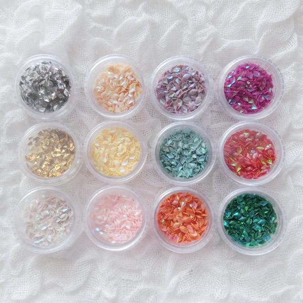 立体的ホログラム ひし形 ダイヤ 12色MIXセット ケース付き サマー