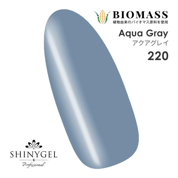 （メール便○）SHINYGEL Professional：バイオマスカラージェル 220／アクアグレイ 4g （シャイニージェルプロフェッショナル）（JNA検定対応）
