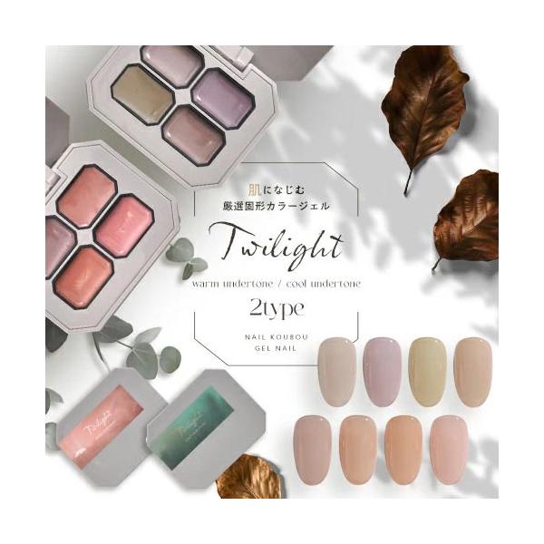 パレットの4色を組み合わせることで、調和のとれた美しいネイルデザインが生まれます