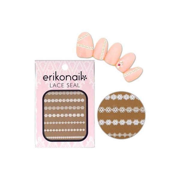 ネイルシール レース ライン erikonail レースシール ELS-3 ホワイト