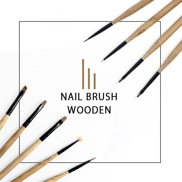 ジェルネイルブラシ 木製 キャップ付き 選べる 9種類 ネイルブラシ