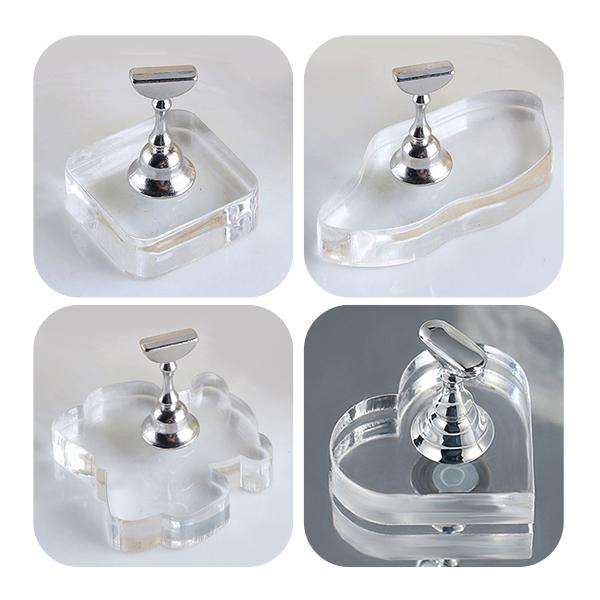 ネイルチップのカラーサンプル作りやデザインディスプレイに便利な「アクリルチップスタンド」です。透明アクリル素材で見やすく、ネイルカラーやアートデザインをきれいに並べられます。【豊富なデザインバリエーション】スクエア型：シンプルで使いやすい定...