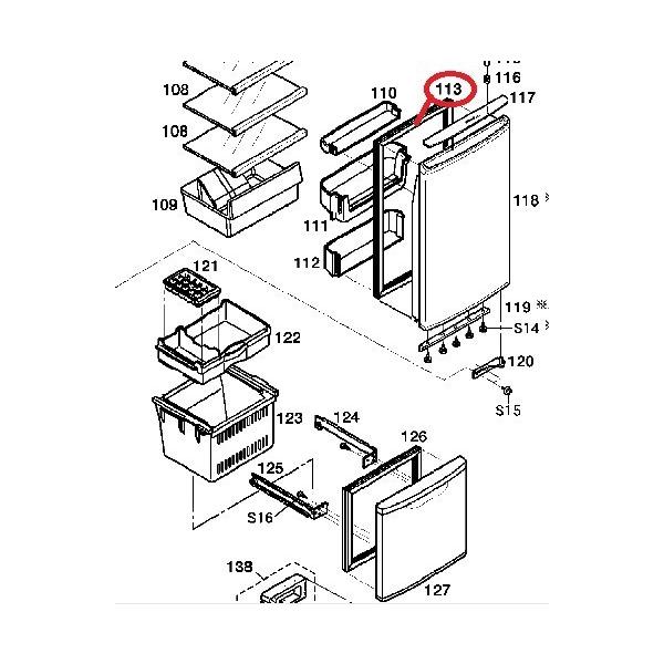 ファミリー　冷蔵庫　５ドア Panasonic（パナソニック） 冷蔵庫用冷蔵室ドアパッキン CNRAD-289670