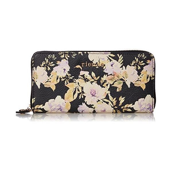 Rose リエンダ Flower Flower 長財布 ブラック R03278201 財布 Print Vintage 長財布 20190401085544 01197 ナイーブキャンバス