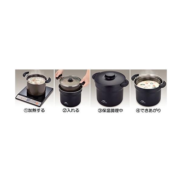 サーモス 真空保温調理器 シャトルシェフ 4 3l 4 6人用 調理鍋ふっ素コーティング加工 Bk ブラック 新色追加して再販 Kbj 4500