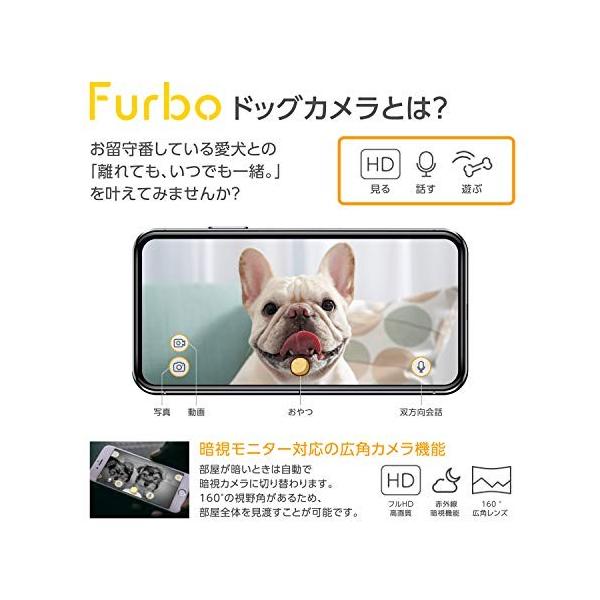 実物 Furbo ドッグカメラ ファーボ Ai搭載 Wifi ペットカメラ 犬 留守番 見守り 飛び出すおやつ スマホ Amp Iphone 双方向会話