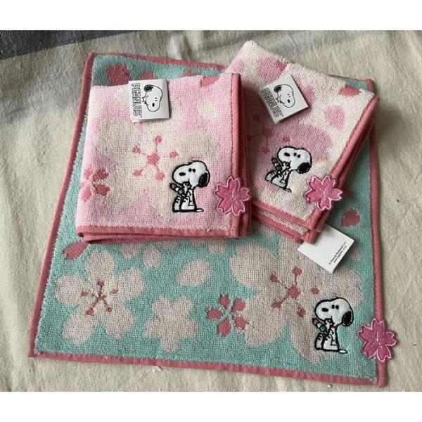 メール便OK】 スヌーピー タオルハンカチ 団子・桜・さくら おしゃれ