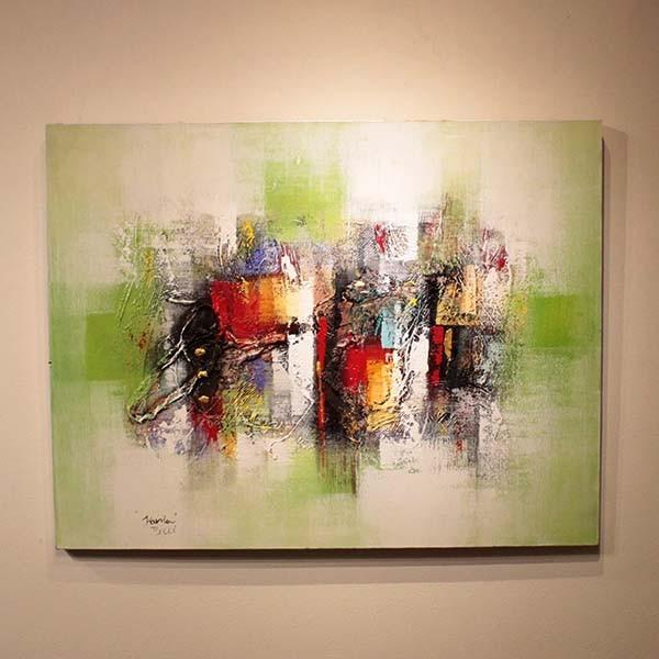 抽象画 絵画 Abstract Painting アブストラクト グリーン モダン リゾート バリアート Mohmmadiyon Com