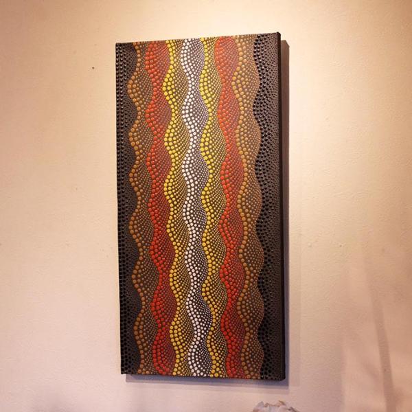 送料無料 バリ島 ドットアート レッド 80×60cm レッド najam_11888ay