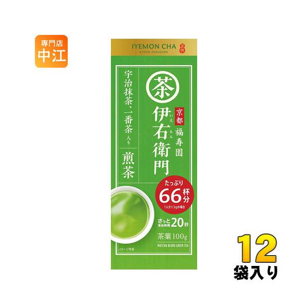 宇治の露製茶 京都福寿園 伊右衛門 抹茶入り煎茶 100g 12袋入