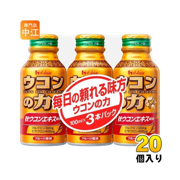 ハウスウェルネス ウコンの力 ウコンエキスドリンク 100ml ボトル缶 3