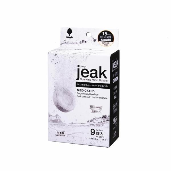 【メール便対応】 薬用　重炭酸　機能性入浴剤　jeak　ジーク　9錠入　紀陽除虫菊　BT-8956　無香料・無着色　パラベンフリー