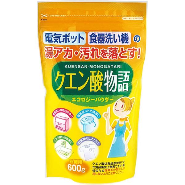 【600g×5個セット】 クエン酸物語　エコロジーパウダー　600ｇ　K-2045　紀陽除虫菊 【日本製】