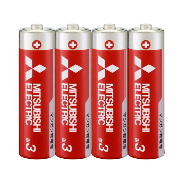 【単三形】 三菱　マンガン乾電池　赤　単三　まとめ買い　４個パック×１０ 【計40個セット】 MITSUBISHI　R6PD(4S)