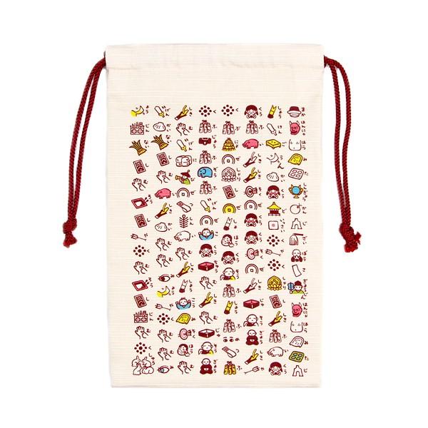 京都くろちく 絵心経 心経グッズ 巡礼 お参り ご朱印帳入れ巾着 京都和