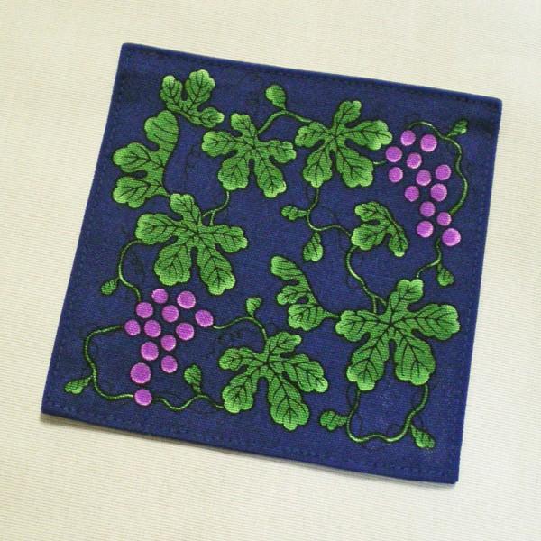 コースター（ぶどう柄） 807-410 約11×11cm ブルー : インテリア中島