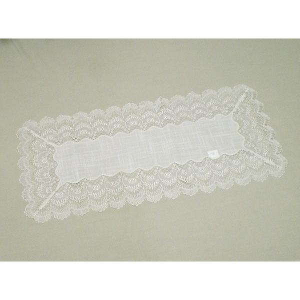 ヴィンテージ キャビンレースホワイト40✖️75テーブルセンター時代