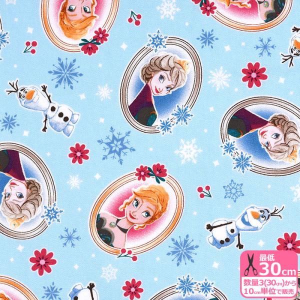 ディズニー BTS アナと雪の女王 オーバル オックス オックス生地 エルサ アナ オラフ キャラクター生地 生地 布 GR-1154-1 数量3(30cm)から10cm単位