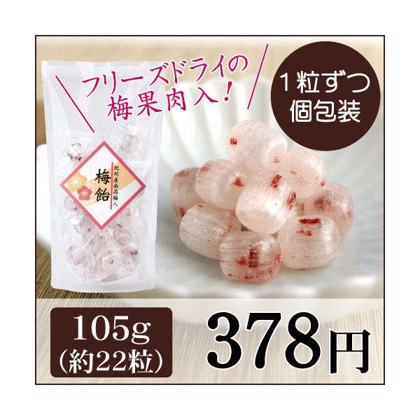本場紀州産の南高梅をフリーズドライ加工し、飴といっしょに甘さ控えめに練り上げました。透き通ったほんのり桜色の飴に、梅の赤い果肉が点々とちりばめられており、見た目にも可愛らしく、どこか懐かしさを感じさせる味わいです。あっさりしたやさしい風味の...