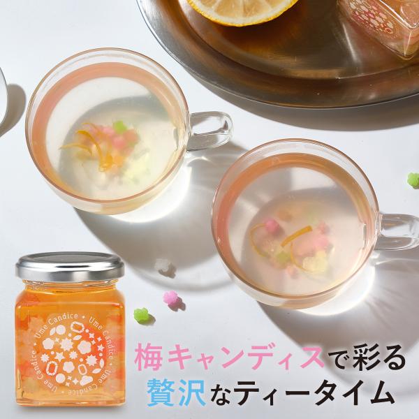 キラキラ輝く氷砂糖と金平糖に、やわらかな梅風味のシロップをまとわせました。温かい紅茶やお湯に溶かしたり、冷たい炭酸水で割って、シャリっと食感を楽しんだり…♪甘さの中に、梅のさわやかな香りがふんわり広がる至福のティータイムをお楽しみください！...