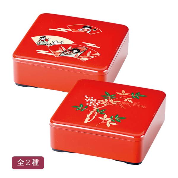 朱 6.0 一段重 全2種 重箱 お重 ABS樹脂製 ウレタン塗装 婚礼 婚約