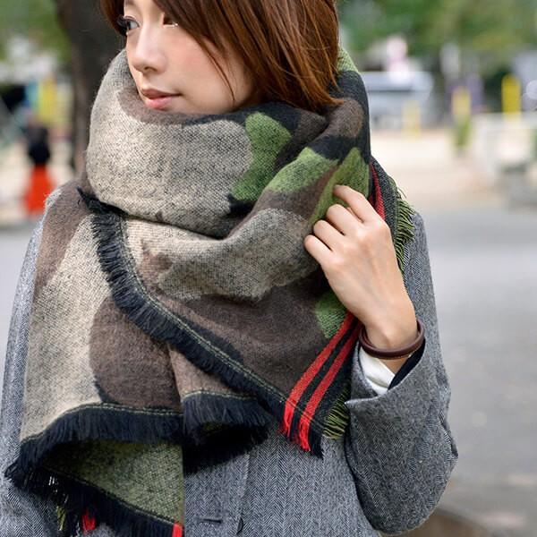 迷彩柄マフラー カモフラ 秋 冬 レディース メンズ 防寒 可愛い オシャレ ひざ掛け あったかい ストール ショール 大判 サイズ K Sm226 Nakota 通販 Yahoo ショッピング