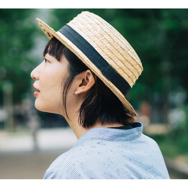 麦ブレードカンカン帽 麦わら ハット 帽子 小さいサイズ レディース 夏 カジュアル シンプル 春 夏 夏用