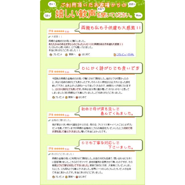 結婚50年 両親へ 感動の 金婚式のプレゼント 名前の詩の贈り物 結婚記念 オススメ 金婚 プレゼント 結婚金婚式 名前入り ギフト 名前詩 お祝い 中サイズ Buyee Servis Zakupok Tretim Licom Buyee Pokupajte V Yaponii