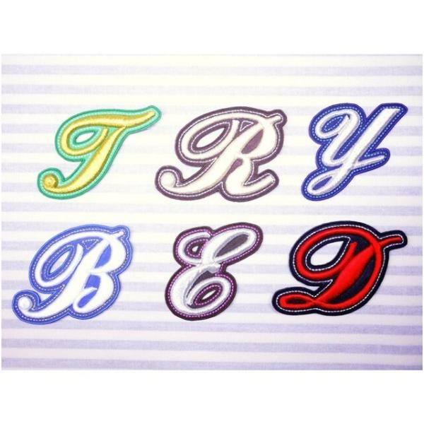 お名前ワッペン 立体 3D アルファベット 刺繍 : 刺繍ザウルス