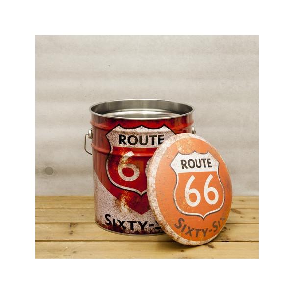 ペール缶】レトロ風雑貨 ペール缶スツール Route66（ORANGE） : なんま