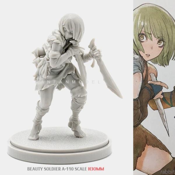 女神シリーズ 1/48 女剣士 女戦士 双剣 レジン フィギュア 美 女神シリーズ 1/48 女剣士 女戦士 双剣 レジン フィギュア 美