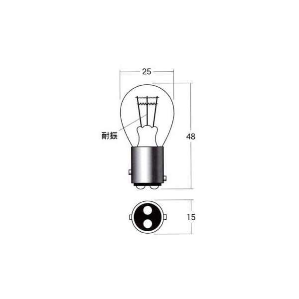 M＆Hマツシマ　ストップ/テール球　12V21/5W　クリア　2輪車用口金球　耐震モデル　1P3407H