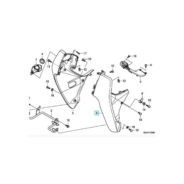 [純正部品] スーパーカブ50(AA04)　レッグシールド左側　　アラスカンホワイト(NHA24R)　81141-KZV-J01ZA