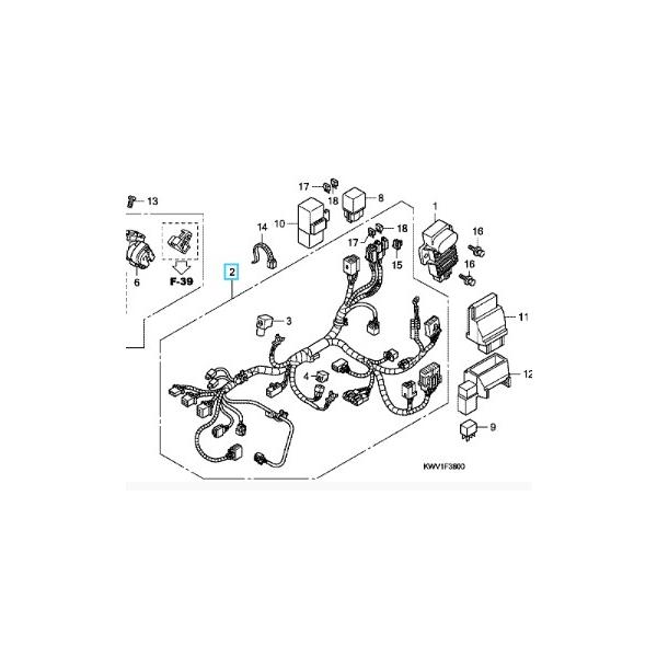 [純正部品] ワイヤーハーネス　スーパーカブ110(JA07)　メインハーネス　32100-KWV-020/32100-KWV-010/32100-KWV-000