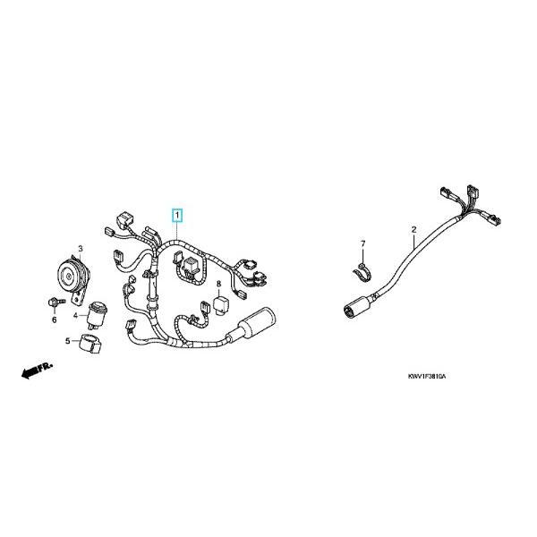 HONDA スーパーカブ110プロ メインハーネス ホンダ [M-250704-7] ホンダ（HONDA） [純正部品]フロントサブハーネス スーパーカブ110